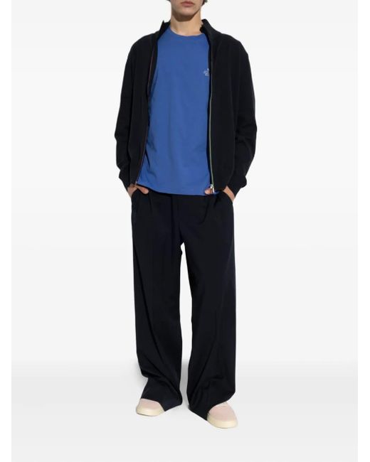 Paul Smith Blue Logo-Print Crew-Neck T-Shirt for men