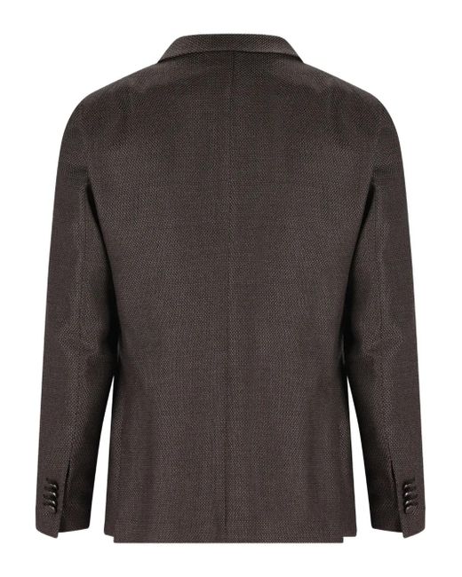 Tagliatore Black Double-Breasted Patch-Pocket Blazer for men
