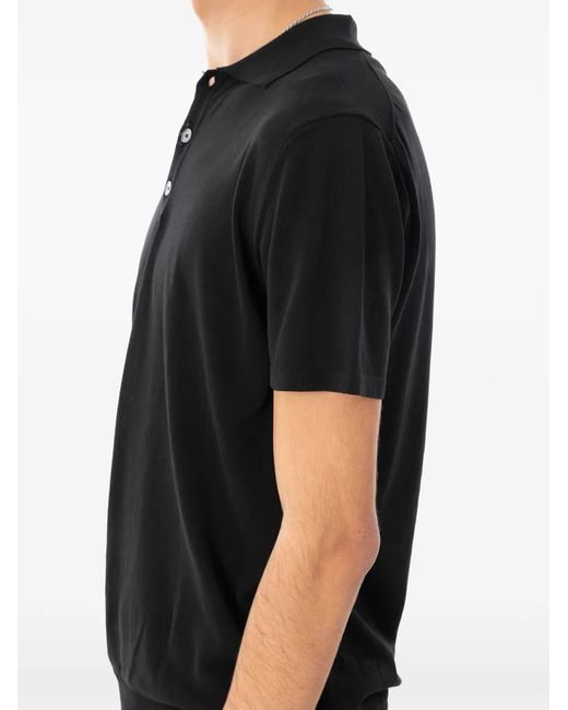 Daniele Fiesoli Black Polo En Coton À Manches Courtes for men