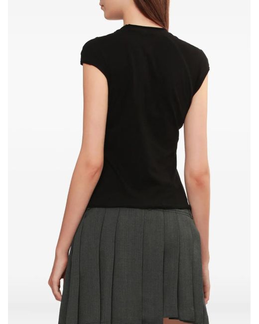 Débardeur En Coton Mélangé À Coutures Asymétriques Helmut Lang en coloris Black