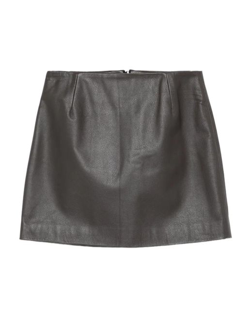 Blazé Milano Gray Leather Mini Skirt