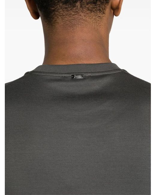Herno Gray Piqué-Weave T-Shirt for men