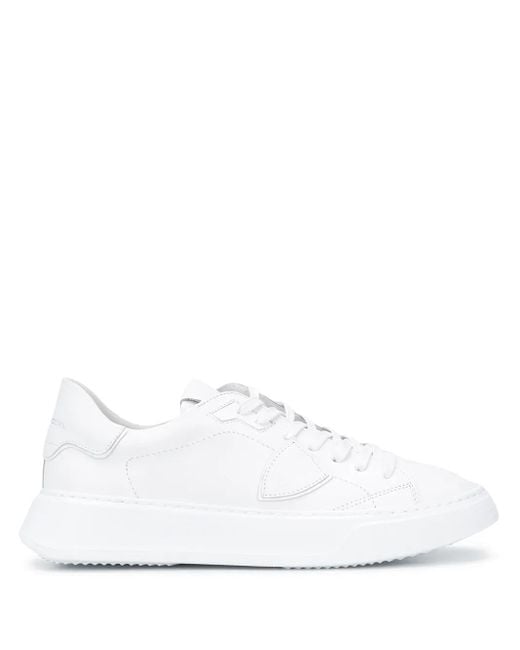 Philippe Model White Temple Low Leather Sneakers for men
