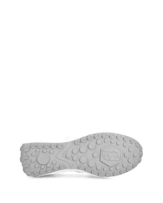 Liu Jo White Mesh-Panelled Suede-Trim Sneakers