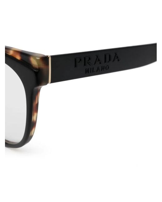 Prada Black Tortoiseshell-Effect Cat-Eye Frame Glasses