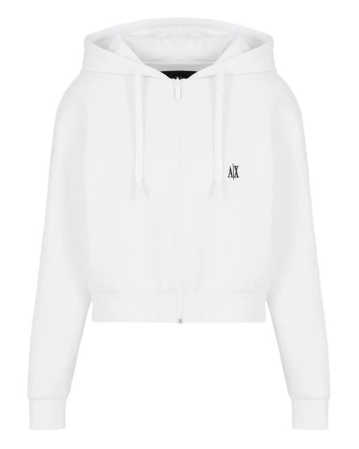 Sweat Zippé À Logo Brodé ARMANI EXCHANGE en coloris White