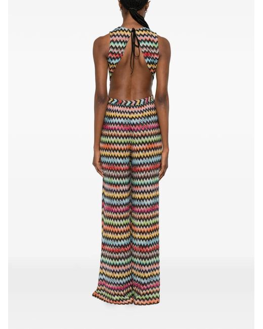 Missoni Multicolor Jumpsuit Zigzag Knit