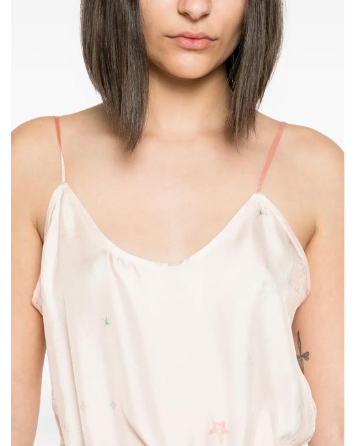 Forte_forte Pink Shell-Print Silk Top