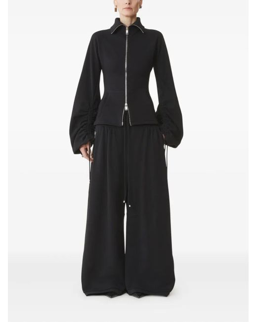 Lanvin Black Pleated Drawstring Trousers
