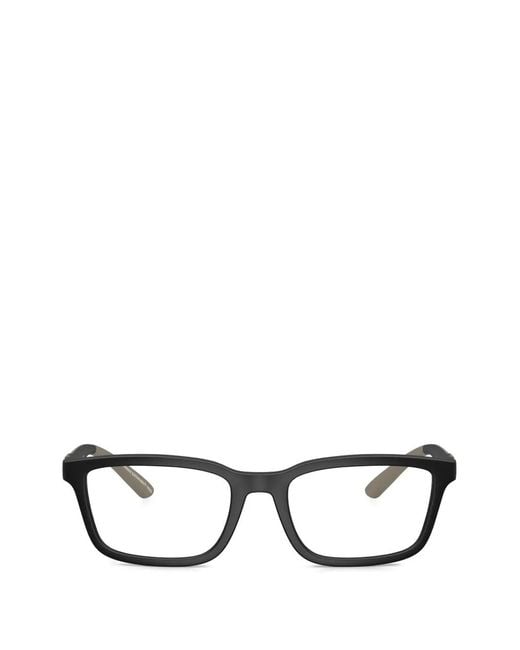 Emporio Armani Black Rectangle-Frame Glasses for men