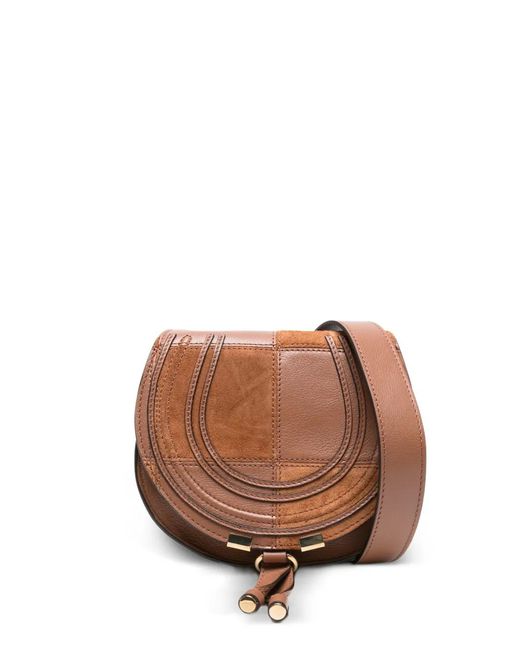 Chloé レディース ブラウン マーシー スエード グレインレザーショルダーバッグ