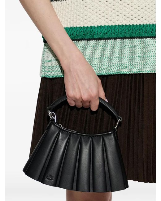 Lacoste Green Small Lenglen Pleated Tote Bag