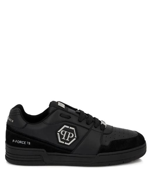 Philipp Plein Black X P-FORCE Sneakers aus Leder