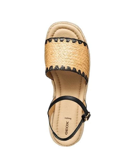 Geox Natural Espadrilles Tressées À Semelle Plateforme