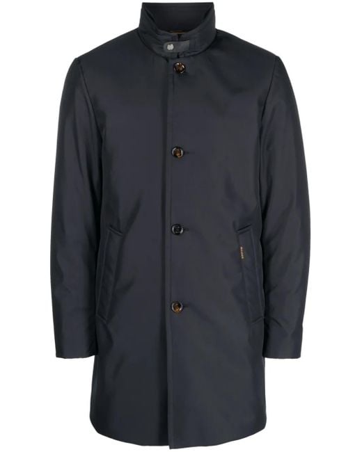 Moorer Blue Long-Sleeve Feather-Down Coat for men