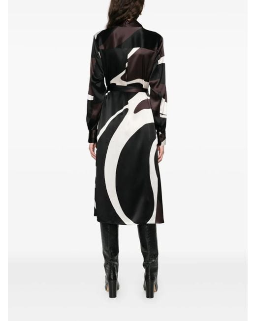 Kiton Black Silk Midi Dress