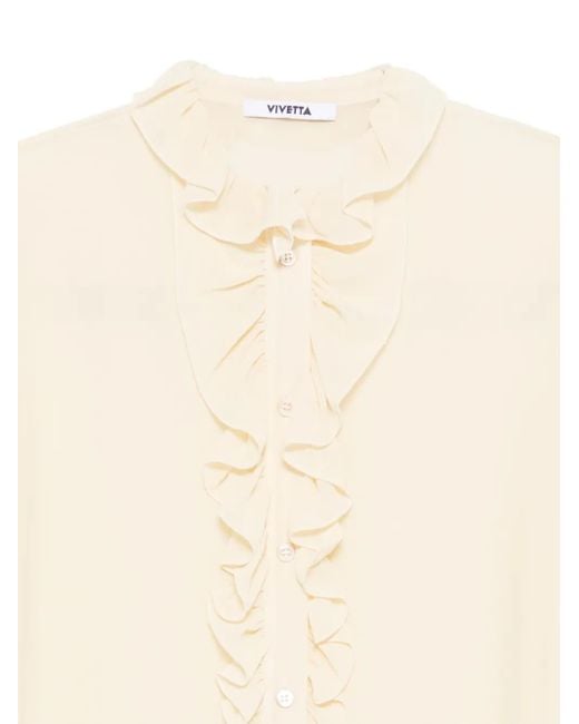 Vivetta Natural Ruffled Silk Blouse