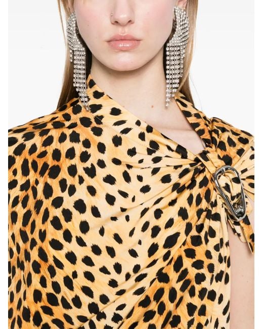 Rabanne Metallic Leopard-Print Maxi Dress