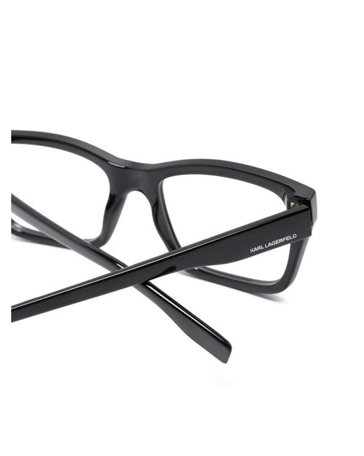 Karl Lagerfeld Brown Logo-Print Rectangle-Frame Glasses for men
