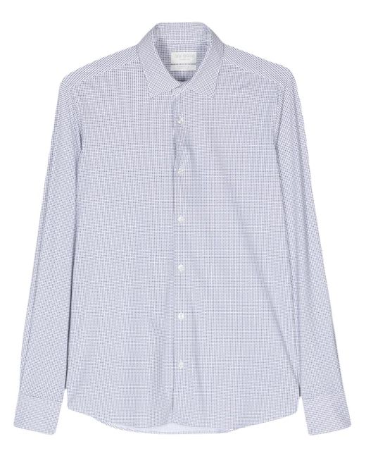 Dell'Oglio Hemd Mit Geometrischem Print in Blue für Herren