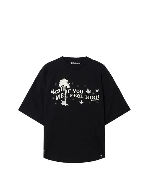Palm Angels Black Feel High Oversized T-Shirt for men