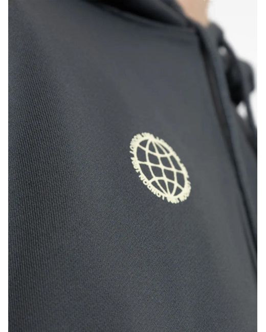 AllSaints Gray Globe-Print Hoodie for men