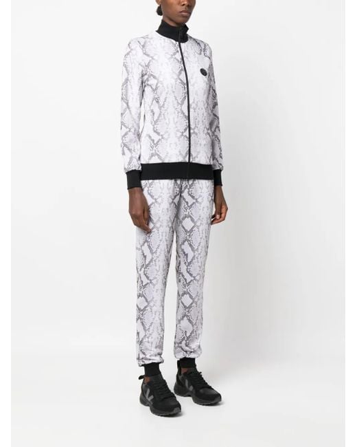 Philipp Plein Gray Piton-Print Tracksuit Set