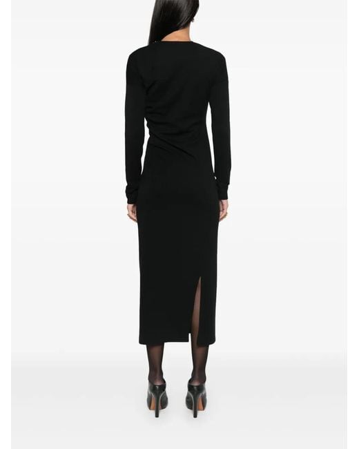 Totême  Black Twisted Midi Dress