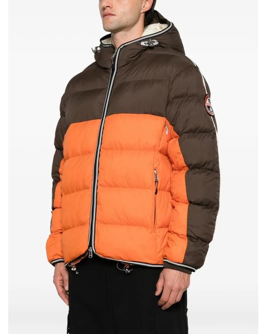 Napapijri Orange Logo-Patch Puffer Jacket for men