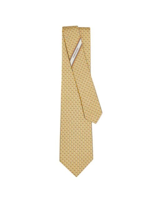Ferragamo White Patterned Tie for men