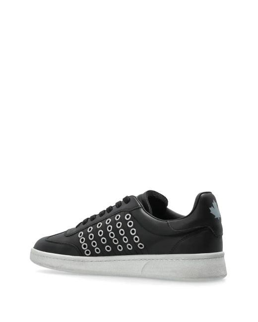DSquared² Black Leather Sneakers for men