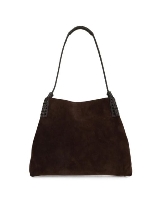 Etro Black Medium Libra Suede Tote Bag