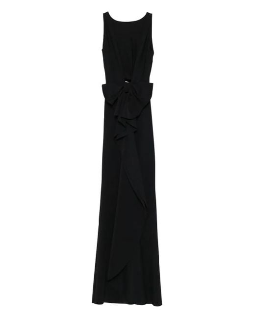 La Petite Robe Di Chiara Boni Black Bow-Detail Draped Maxi Dress