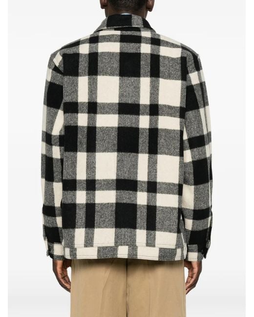 Filson Black Check-Pattern Button-Up Jacket for men