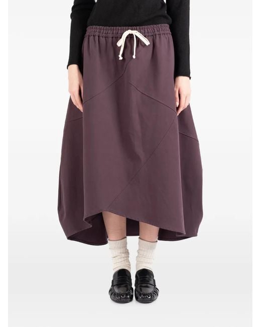 Societe Anonyme Purple Bunka Panelled Drawstring Midi Skirt