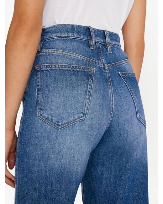 FRAME Blue High-Rise Straight Jeans