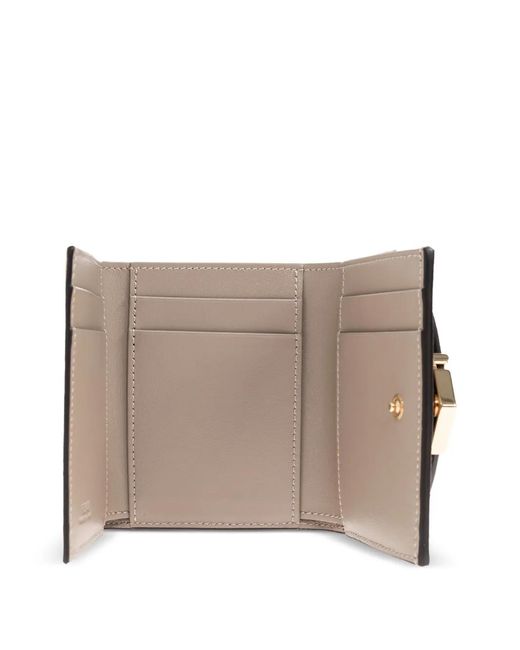 Fendi Natural Logo-Plaque Leather Wallet