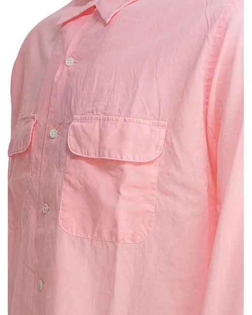 Beams Plus Pink Double-Pocket Cotton Shirt for men