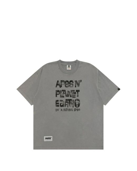 Aape By A Bathing Ape Gray T-Shirt Imprimé for men