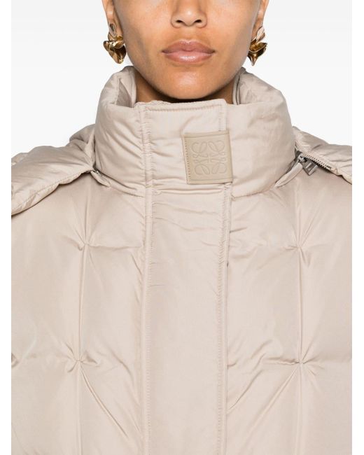 Loewe Natural Pinched-detailing Hooded Puffer Jacket