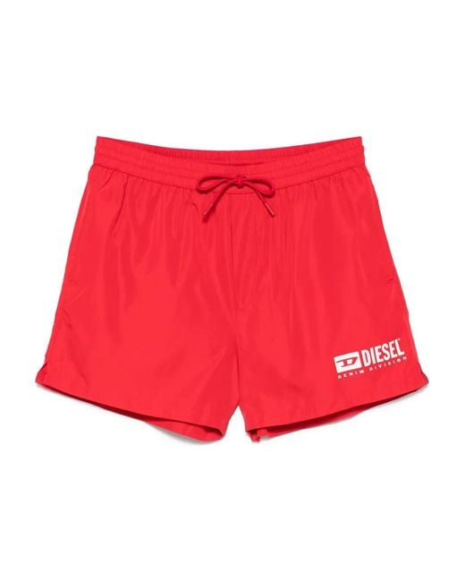 DIESEL Red Ken-37-D-Box Swim Shorts for men