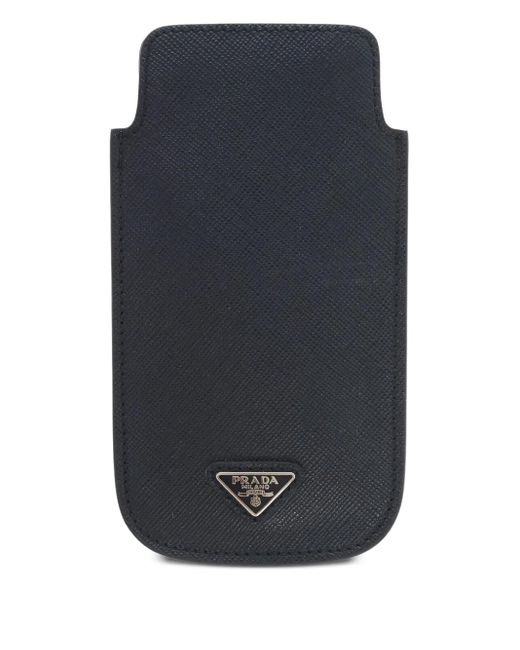 Prada Blue Saffiano Leather Iphone Case