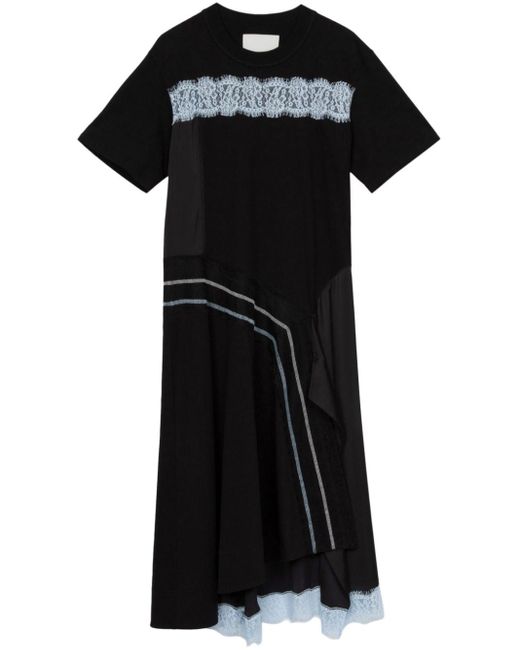 3.1 Phillip Lim Black Deconstructed Cotton T-shirt Dress