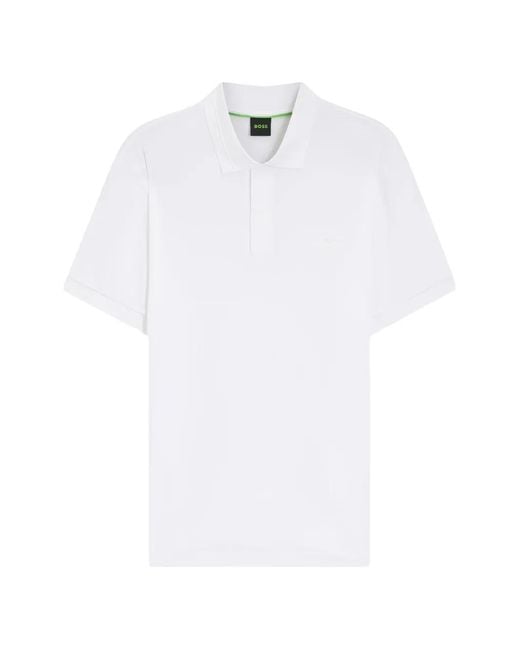 Boss White X Porsche Logo-Print Polo Shirt for men