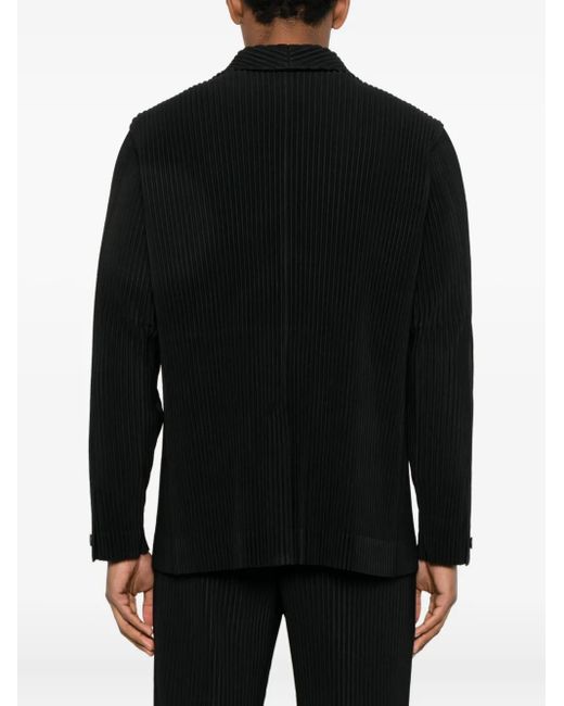 Homme Plissé Issey Miyake Black Plissé Single-Breasted Blazer for men