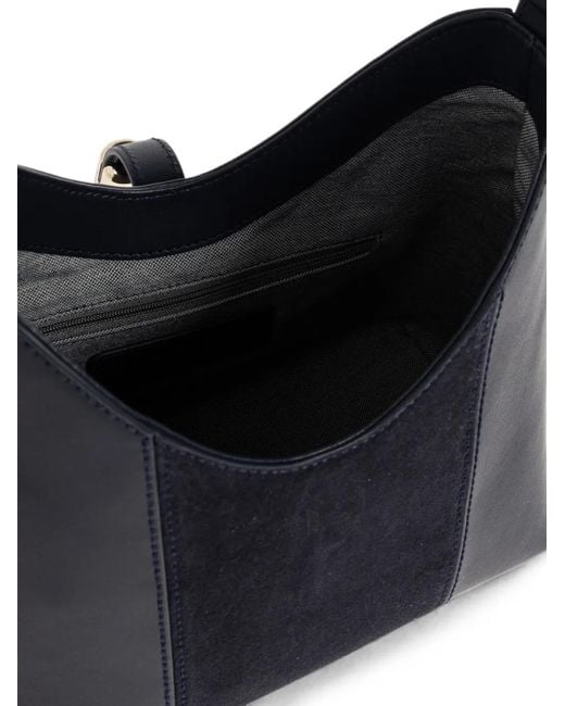 Furla Blue Goccia Panelled Leather Shoulder Bag