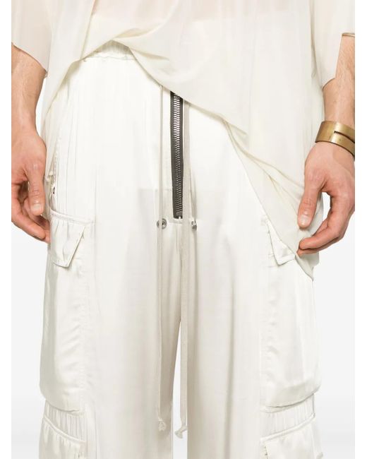 Rick Owens White Cargobellas Trousers for men