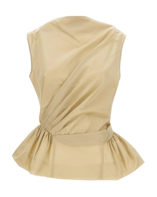 Simone Rocha Natural Draped Peplum Top
