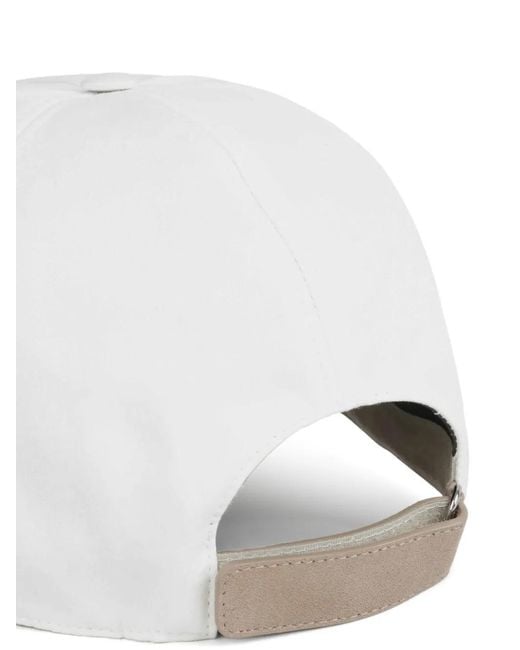 Canali White Embroidered-Logo Baseball Cap for men