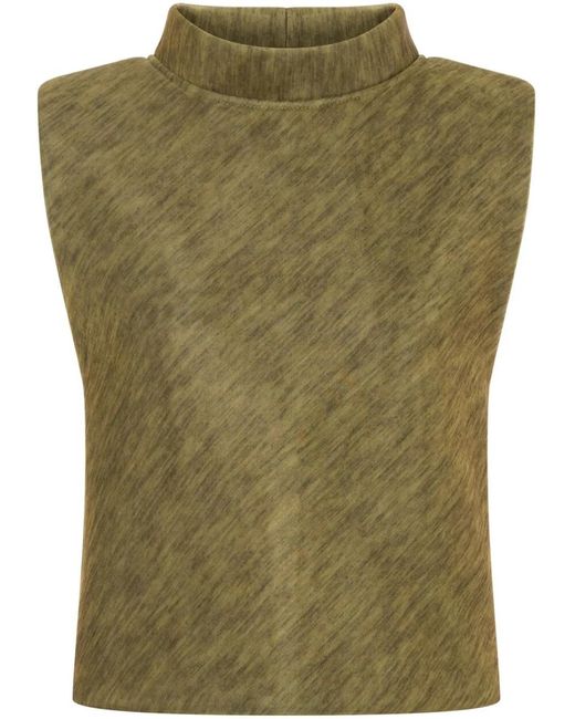 Philosophy Di Lorenzo Serafini Green High-Neck Sleeveless Top